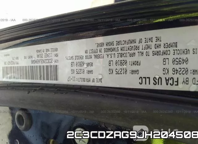 2C3CDZAG9JH204508 фото 10