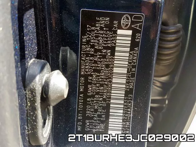2T1BURHE3JC029002 фото 2