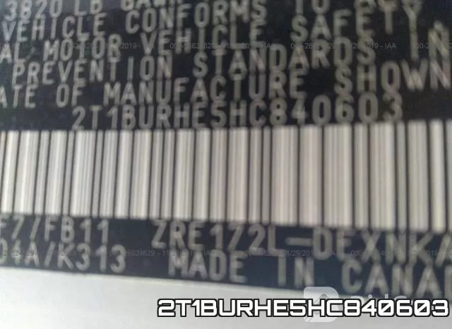 2T1BURHE5HC840603 фото 7
