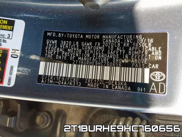 2T1BURHE9HC760656 фото 2