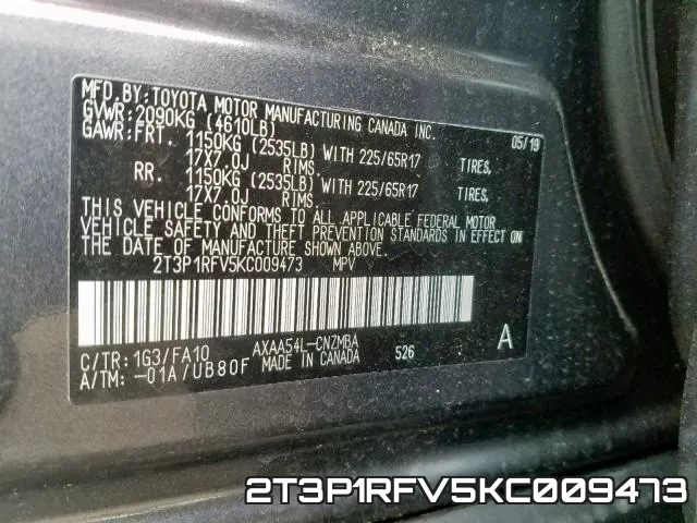 2T3P1RFV5KC009473 фото 2