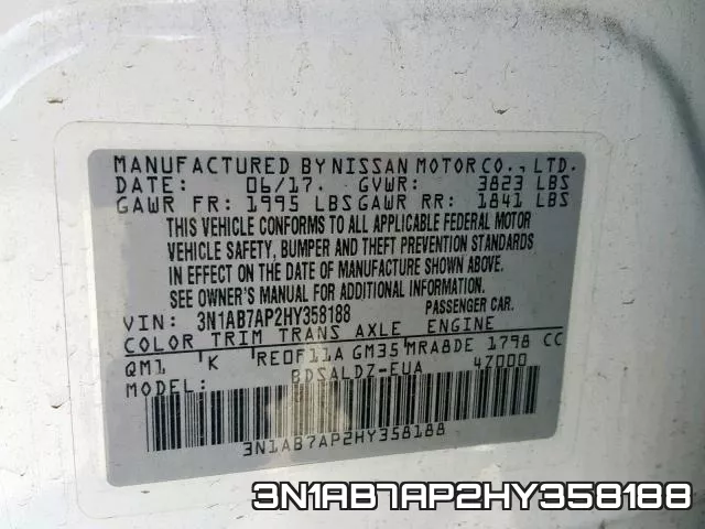 3N1AB7AP2HY358188 фото 2