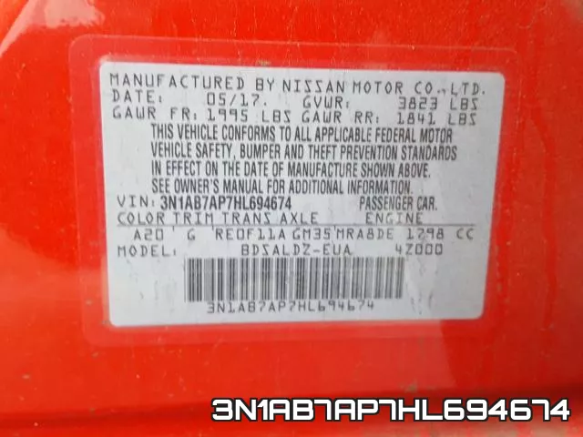3N1AB7AP7HL694674 фото 2