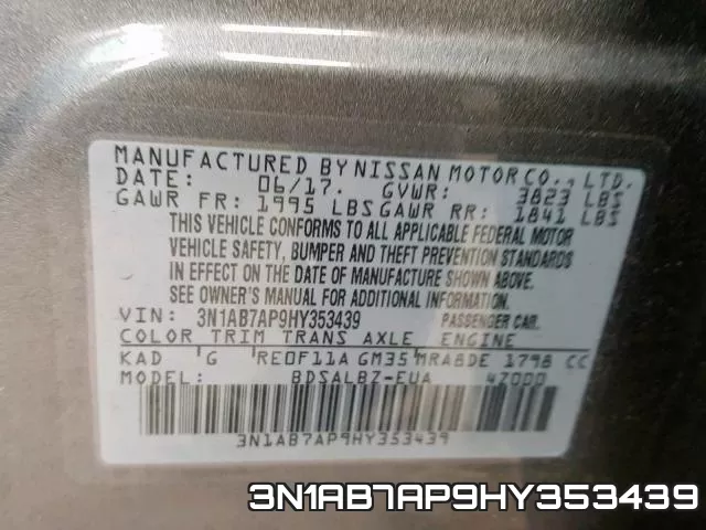 3N1AB7AP9HY353439 фото 2