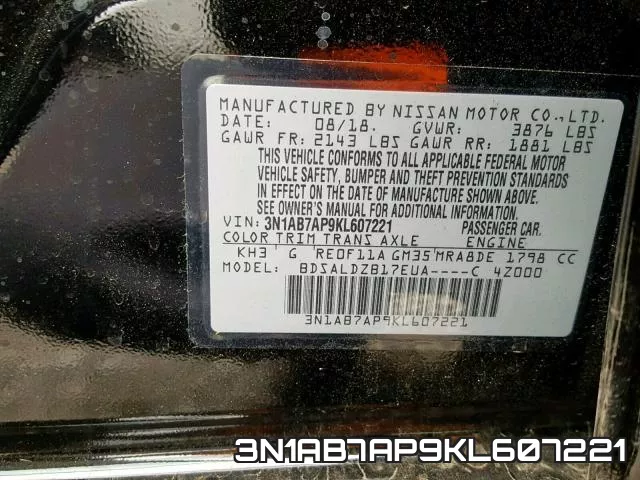 3N1AB7AP9KL607221 фото 2