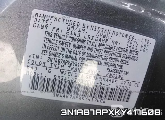 3N1AB7APXKY417608 фото 10