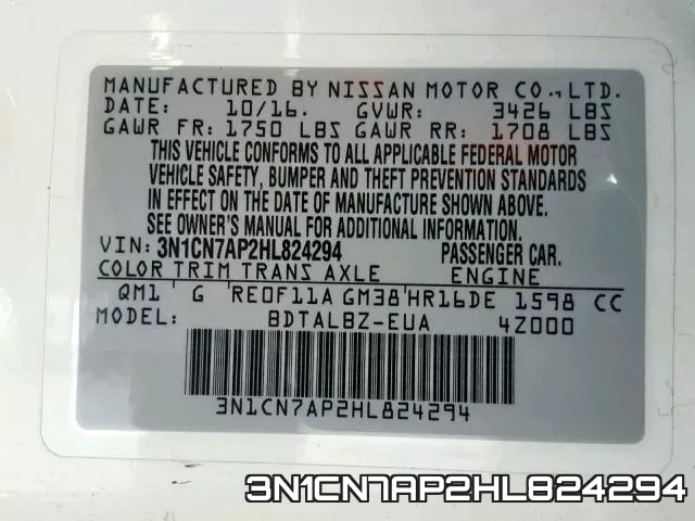3N1CN7AP2HL824294 фото 2