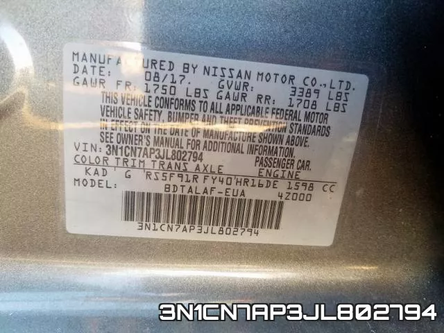 3N1CN7AP3JL802794 фото 2