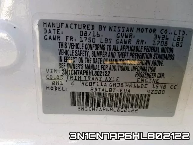3N1CN7AP6HL802122 фото 2