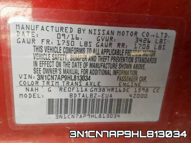 3N1CN7AP9HL813034 фото 2