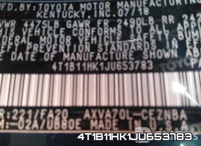 4T1B11HK1JU653783 фото 10