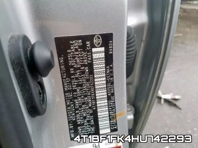 4T1BF1FK4HU742293 фото 2