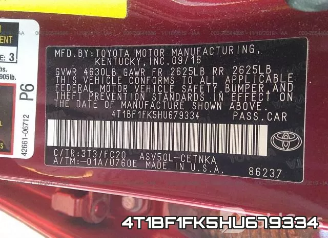 4T1BF1FK5HU679334 фото 10