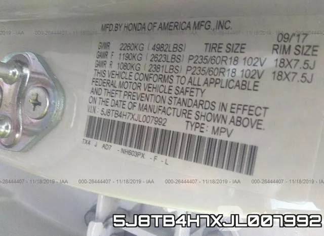 5J8TB4H7XJL007992 фото 10