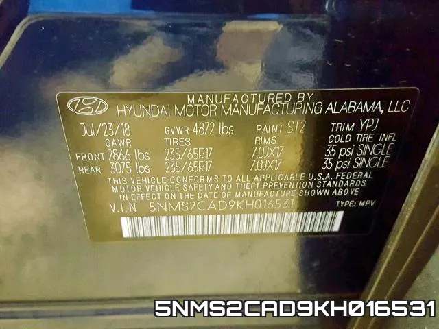 5NMS2CAD9KH016531 фото 2