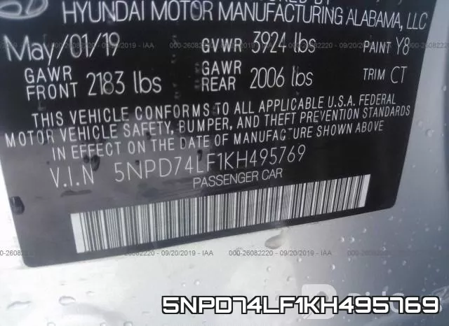 5NPD74LF1KH495769 фото 9