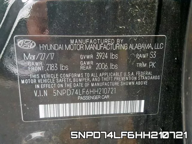 5NPD74LF6HH210721 фото 2
