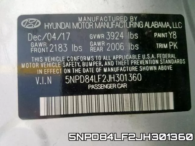 5NPD84LF2JH301360 фото 2