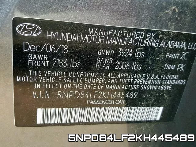 5NPD84LF2KH445489 фото 2