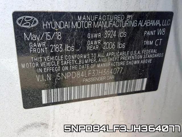 5NPD84LF3JH364077 фото 2