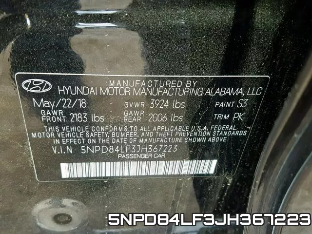 5NPD84LF3JH367223 фото 2