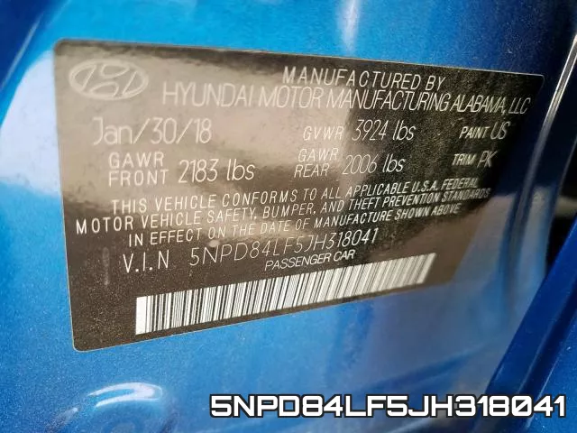 5NPD84LF5JH318041 фото 2