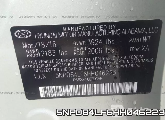 5NPD84LF6HH046223 фото 9