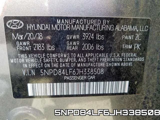 5NPD84LF6JH338508 фото 2