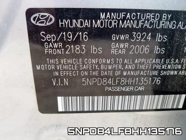 5NPD84LF8HH135176 фото 2