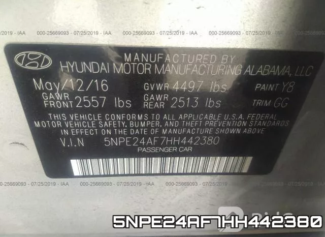 5NPE24AF7HH442380 фото 10