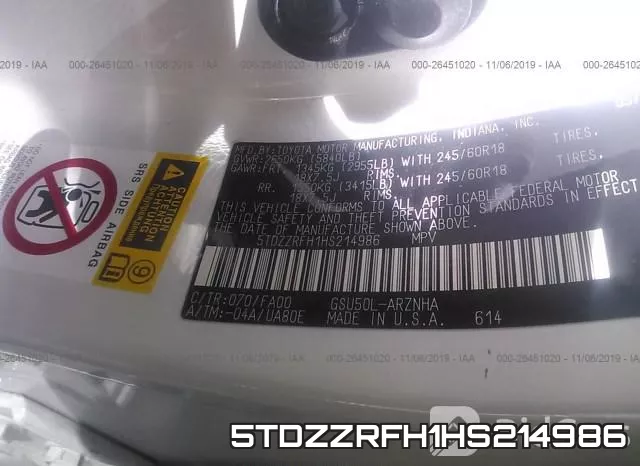5TDZZRFH1HS214986 фото 10