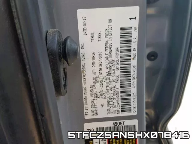 5TFCZ5AN5HX078416 фото 2