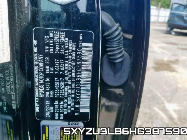 5XYZU3LB6HG387590 фото 2