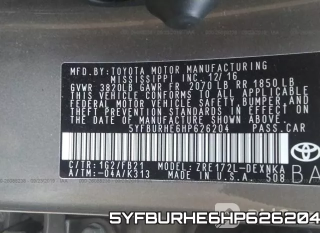 5YFBURHE6HP626204 фото 10