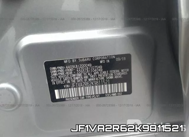 JF1VA2R62K9811521 фото 9