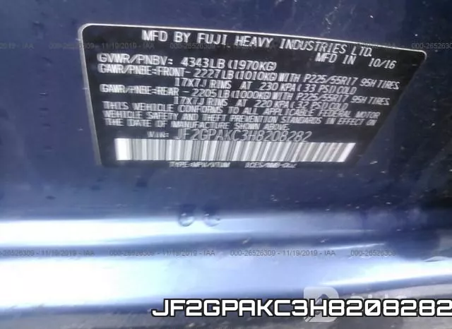 JF2GPAKC3H8208282 фото 10