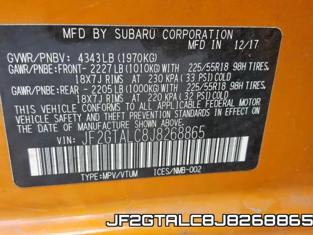 JF2GTALC8J8268865 фото 2