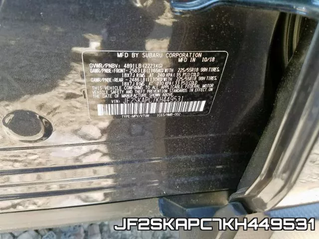 JF2SKAPC7KH449531 фото 2