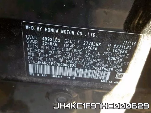 JH4KC1F97HC000629 фото 2
