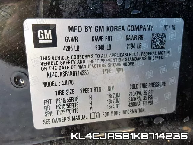 KL4CJASB1KB714235 фото 2