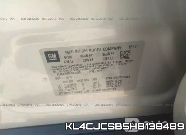 KL4CJCSB5HB138489 фото 10