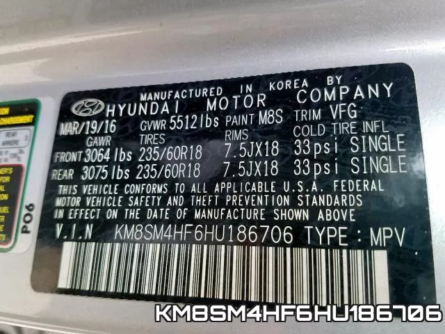 KM8SM4HF6HU186706 фото 2