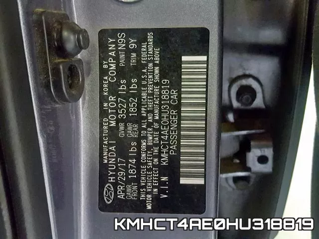 KMHCT4AE0HU318819 фото 2