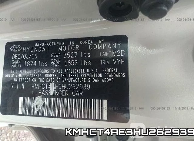 KMHCT4AE3HU262939 фото 10
