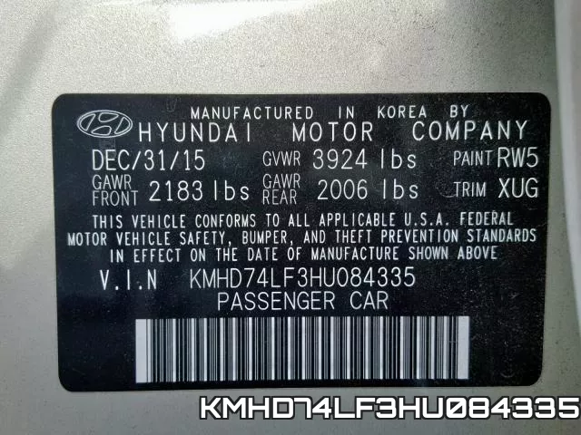 KMHD74LF3HU084335 фото 2