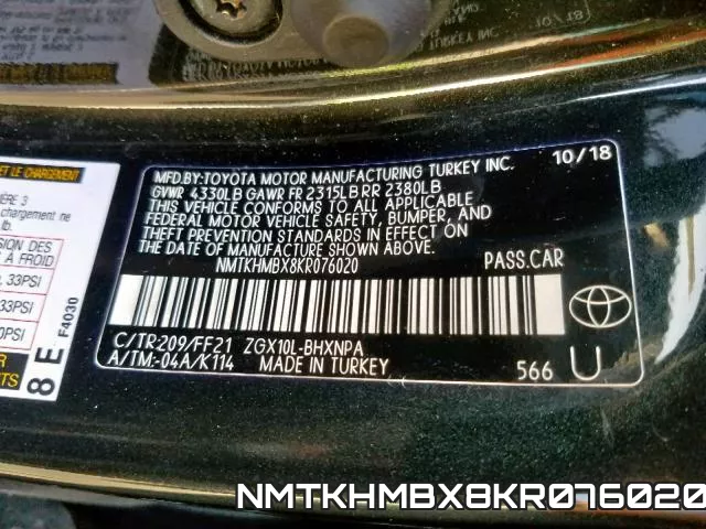 NMTKHMBX8KR076020 фото 2