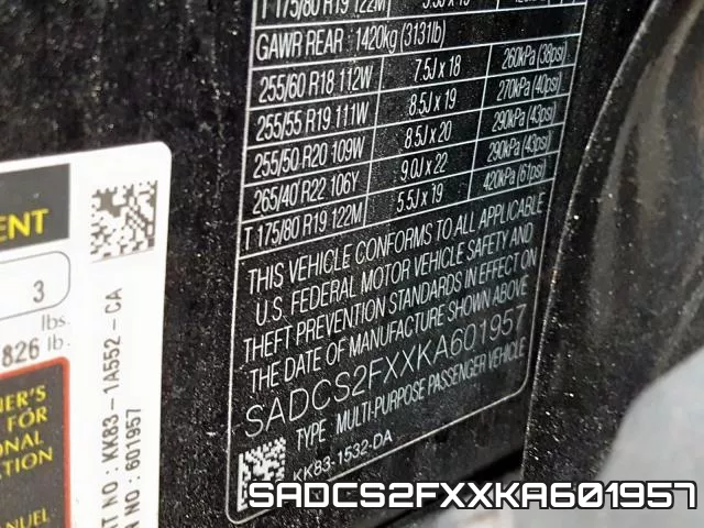 SADCS2FXXKA601957 фото 2
