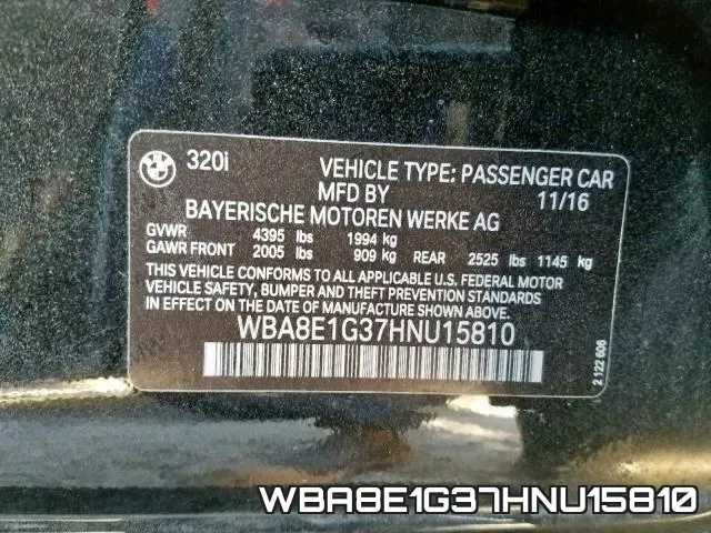 WBA8E1G37HNU15810 фото 2