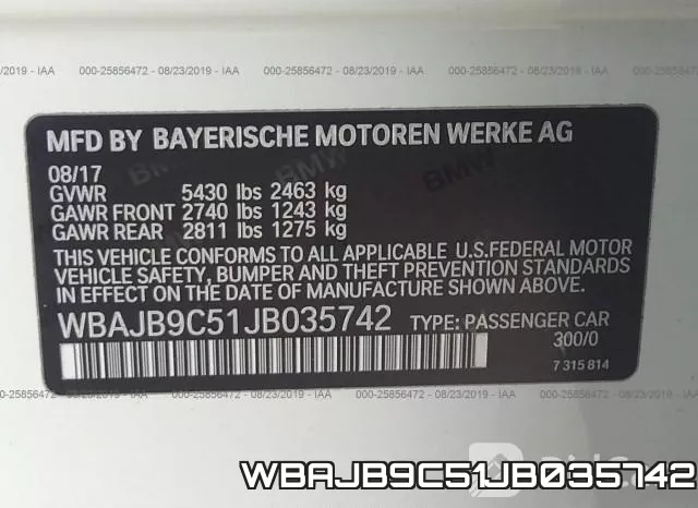 WBAJB9C51JB035742 фото 10