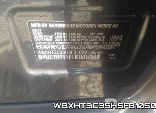 WBXHT3C35H5F81050 фото 8